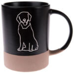 Dakls Kerámiabögre 420ml, fekete alapon fehér kutya ülő