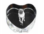 Art-Dog Mopsz, Pug kristály szív, dísz, kutya fénykép ajándéktárgy (5055882444843)