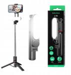  Selfie Bot, Tripod állvány, Bluetooth, LED lámpa, fekete (6917457308440)