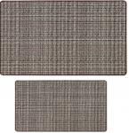  Pixel konyhai szőnyeg, barna, csúszásgátló, 2-PAK, 45×70cm és 45×120cm