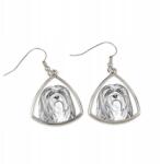Art-Dog Lhasa Apso háromszög alakú lógós kutya fülbevaló, fényképpel, személyre szabható (5055882474772)