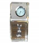  Orosz toy kristály asztali óra kutyával, saját fotóval, ajándéktárgy (5055882417946)