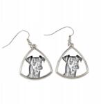 Art-Dog Manchester terrier háromszög alakú lógós fülbevaló kutyával, fényképpel (5055882475755)