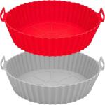  Szilikon Öntőforma Utántöltő Zsírmentes Olajsütőhöz 2 Db Piros-szürke (6913465753906)