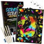  Rainbow Scratch kifestőkönyv, 2 füzet, kiegészítők, ajándék