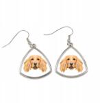 Art-Dog Cocker spániel angol háromszög alakú lógós fülbevaló geometrikus kutyával (5056739218952)