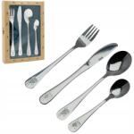 sklep. sokomedica Gyerek Evőeszköz Készlet Acél Kanál Villa Kés Kanál 4 el. KOMPLET (276302)