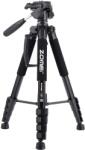 ZOMEi Trepied profesional 188 cm din aluminiu cu 5 sectiuni, cap 3-Way si sistem Quick Release, greutate maxima suportata 5 kg, holder telefon inclus (Zom-Q188)