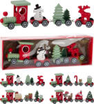 Koopman Prémium karácsonyi vonat szett fa 20 cm piros színek 100% fenntartható (GML001060)