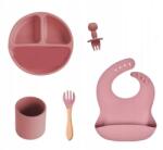  Szilikon Baba Etető Edény Szett, rózsaszín, 5 részes (6916758698731)