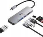  Iczi Hub Adapter 6IN1 Szürke IZEC-TH08 Hdmi Tf/sd Usb-c Usb 3.0 (WA4EQ)