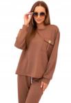 Kesi Camel női melegítő szett dekoratív zsebbel és egyenes nadrággal (5907302510525)