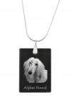 Art-Dog Afgán agár ezüst nyaklánc kristály medállal, kutyával, fényképpel (5055882453968)