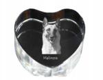 Art-Dog Malinois Belga juhászkutya kristály szív, dísz, fényképes ajándéktárgy (5055882444782)