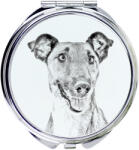  Foksterier rövidszőrű kompakt zsebtükör kutyával fényképpel (5055882482425)
