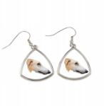 Art-Dog Orosz agár borzoj háromszög alakú lógós fülbevaló geometrikus kutyával (5056739218556)