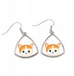 Art-Dog Török macska van háromszög alakú lógós fülbevaló aranyos macskával (5056739254042)