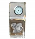  Pumi kristály asztali óra kutyával, saját fotóval, ajándéktárgy (5055882417953)