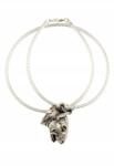 Art-Dog Bullterier nyaklánc kutyával, medál ezüst kígyó láncon (5906111281947)