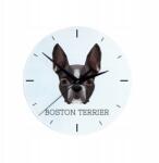 Art-Dog Boston terrier üveg falióra lógó geometrikus kutyával (5056739224335)