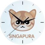  Szingapúri macska üveg falióra lógó aranyos macska (5056739256817)