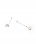  Ezüst gyöngy fülbevaló láncon A084