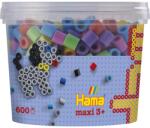 Hama Beads 8571 Cutie de margele cu aproximativ 600 de margele maxi colorate cu diametrul de 10 mm in amestec pastelat, distractie creativa pentru tineri si batrani (8571)