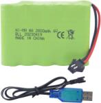 6.0V 2800mAh Aa elem Usb kábellel SM-2P csatlakozó Rc járművek (B0D28ZS5PS)