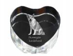 Art-Dog Norsk Lundehund kristály szív, dísz, kutya fénykép ajándéktárgy (5055882445574)