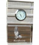  Bloodhound kristály asztali karóra kutyával, saját fotóval, ajándéktárgy (5060383201949)