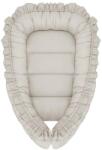 MimiNu Cosulet bebelus, MimiNu, Baby Nest 55 x 75 cm, Cu Volanase, Husa 100% bumbac, Colectia Royal, Beige (5907501433007)