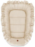 MimiNu Cosulet bebelus, MimiNu, Pentru dormit, Baby Nest 55 x 75 cm, Cu Volanase, Din catifea, Nugat (6426972023054)