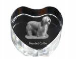 Art-Dog Bearded Collie kristály szív, dísz, kutya fénykép ajándéktárgy (5055882445017)