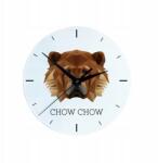  Chow Chow üveg falióra lógó geometrikus kutyával (5056739224908)