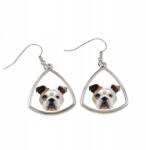 Art-Dog Bulldog háromszög alakú lógós fülbevaló geometrikus kutyával (5056739218457)