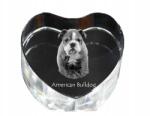 Art-Dog Amerikai bulldog kristály szív, dísz, kutya fénykép ajándéktárgy (5055882444980)