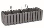 Prosperplast Jardiniera decorativa, suport metalic, sistem irigare, gri, 58x18x16.2 cm, Boardee Fencycase W (DDEF600W-405U)