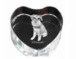 Art-Dog Schnauzer, Schnauzer kristály szív, dísz, kutya fénykép ajándéktárgy (5055882444898)