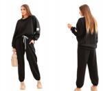 Kesi Fekete Női vajszínű szett pulóverrel és nadrággal Love felirattal, fekete (5907302140692)