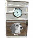 Art-Dog Beagle kristály asztali karóra kutyával, saját fotóval, ajándéktárgy (5060383201918)
