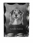 Art-Dog Ausztrál juhászkutya kutya kép díszes kristályban, ajándéktárgy, dekoráció (5055882448643)