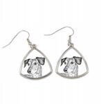 Art-Dog Perzsa agár, háromszög alakú szaluk, lógós fülbevaló kutyával, fényképpel (5055882476271)