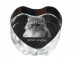 Art-Dog Brit macska hosszú szőrű kristály szív, macska fénykép ajándéktárgy (5055882446625)