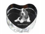 Art-Dog Basset Hound kristály szív, dísz, ajándéktárgy kutya fotóval (5055882444492)