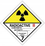  Öntapadó etikett címke 100x100mm Adr 7B Radioaktív anyagok II. kategória