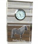 Art-Dog Shetland póni kristály asztali óra az Ön fényképével, ajándéktárgy (5055882419742)
