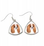Art-Dog Cavalier King Charles spániel háromszög alakú lógós kutya fülbevaló (5056739218860)