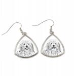 Art-Dog Coton de Tulear háromszög alakú lógós fülbevaló kutyával, fényképpel (5055882476103)