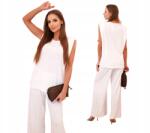 Kesi Ecru női ujjatlan szett széles viszkóz nadrággal