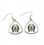 Art-Dog Bearded Collie háromszög alakú lógós fülbevaló geometrikus kutyával (5056739218969)